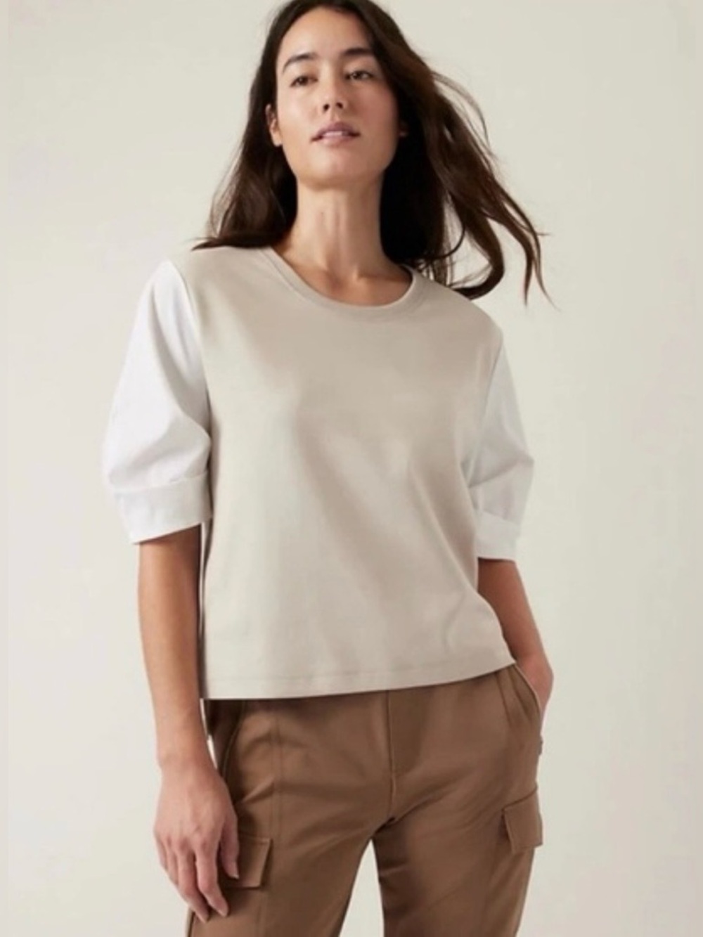 Athleta Women’s Two Tone Harlow Hybrid Tee